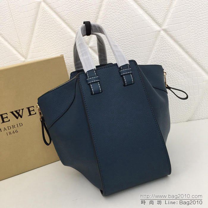 LOEWE羅意威 最新爆款 羅家Hammock系列 荔枝皮拼色 百搭款 小牛皮手提肩背包 0164  jdl1096